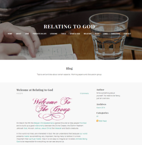 Relating to God Weebly site Blog page on its starting day 2016 03 09