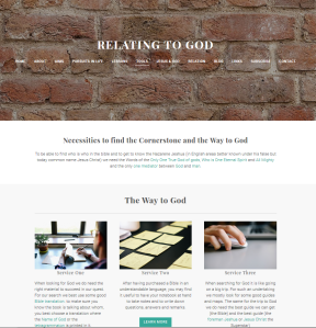 Relating to God (Weebly website) Tools page